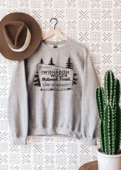 Gray Iwishabishwoods Crewneck Sweatshirt