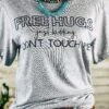 Heather Grey Free Hugs Short Sleeve Graphic Tee