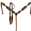 Black, Gold & Red Beading Copper Dot Headstall Set