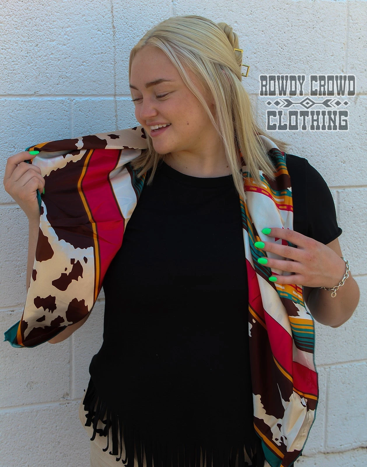 Conroe Cowprint Wild Rag - Image 3