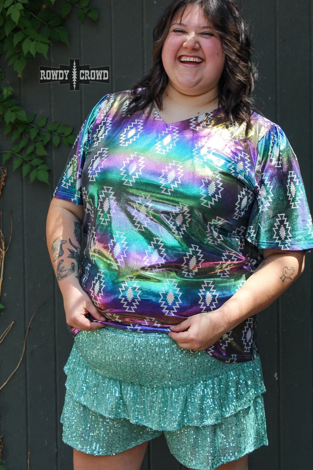 TURQUOISE- Ruffles & Rust Shorts - Image 5