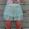 TURQUOISE- Ruffles & Rust Shorts
