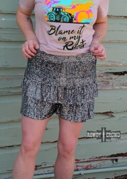 BLACK- Ruffles & Rust Shorts