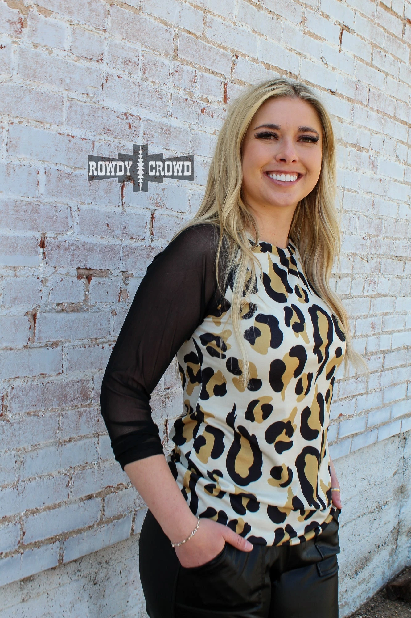 Cheetah Canyon Mesh Sleeve Top - Image 3