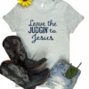Ice Blue Leave The Judgin' To Jesus Short Sleeve Graphic Tee