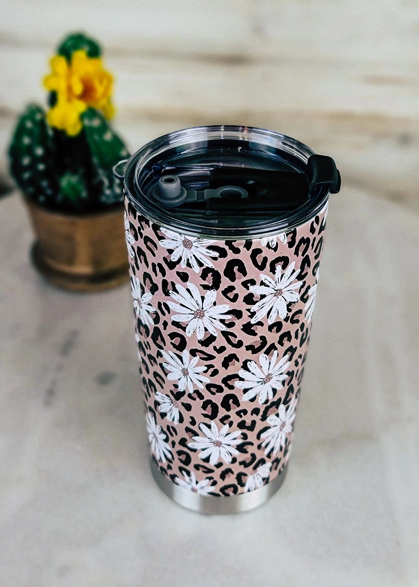 Leopard Daisy Tumbler - Image 2