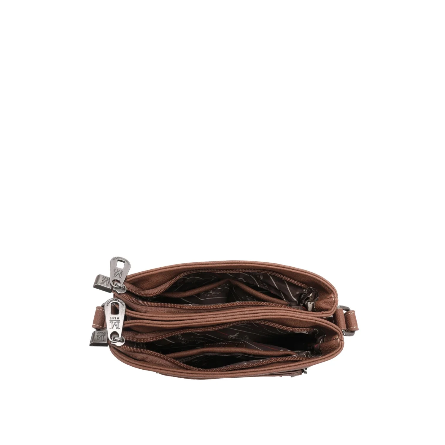 Concealed Carry Navy Fringe Concho Crossbody Handbag - Image 5