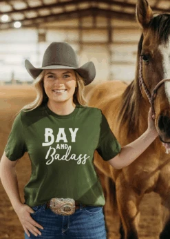 Olive Bay & Badass Short Sleeve Tee