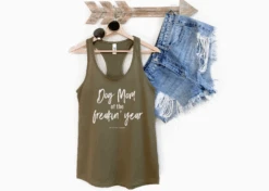 Dog Mom Of The Freakin' Year Racerback Tank