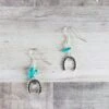 Petite Horseshoe Turquoise Chip Earrings