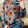 Retro Floral Cowhide Hoodie