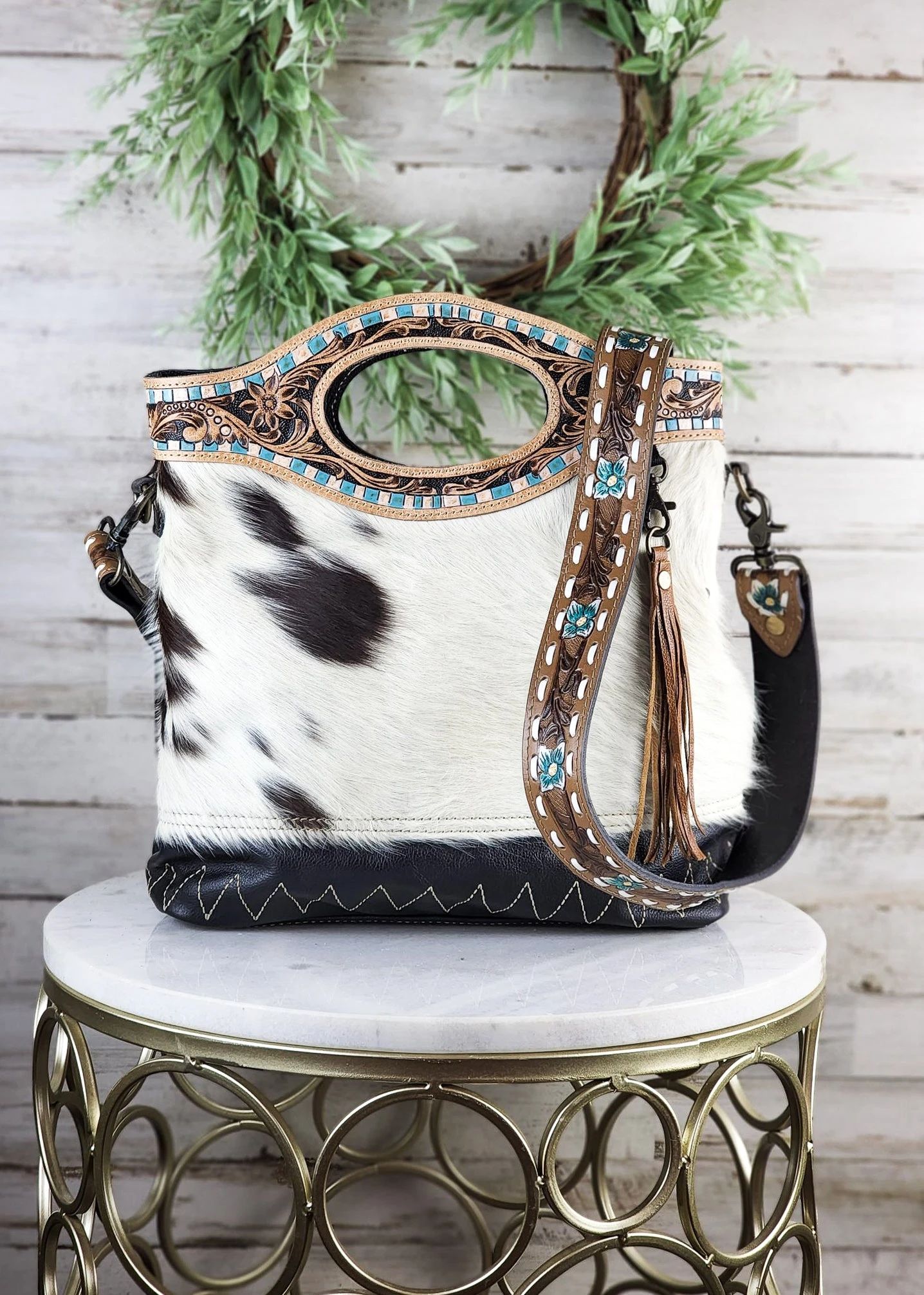 Rosewind Cowhide Tote Crossbody Handbag