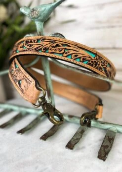 Rustic Teal & Floral Purse Strap