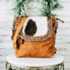 Saddleback Cowhide Crossbody Handbag