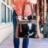 Soakin' Up Sunflowers Tote Cowhide Handbag