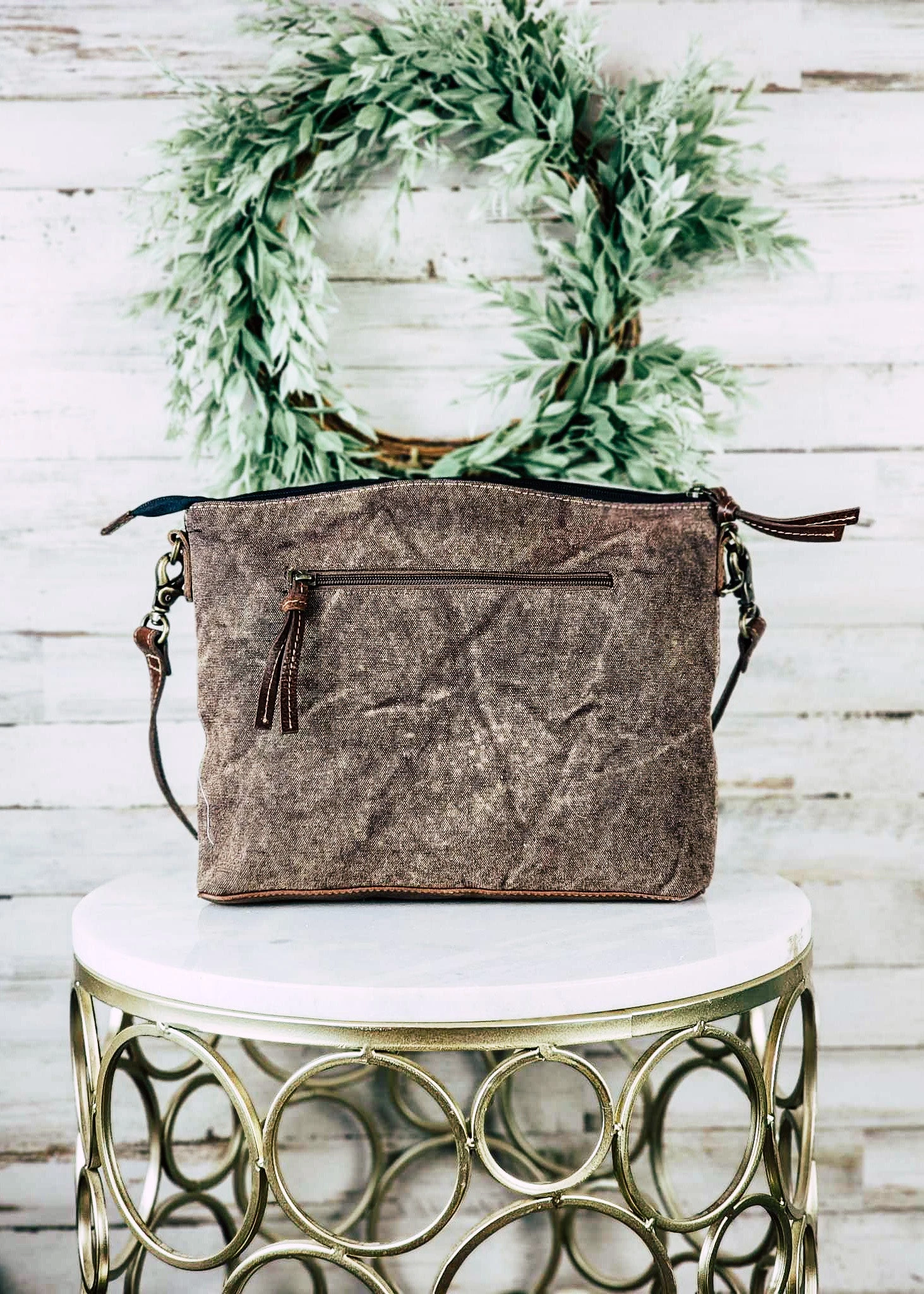 Summer Floral Cowhide Crossbody Handbag - Image 3