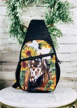 Sunflower Horse Sling Handbag