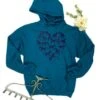 Teal Horse Heart Hoodie