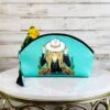 Trendy Cowgirl Turquoise Zip Cosmetic Bag