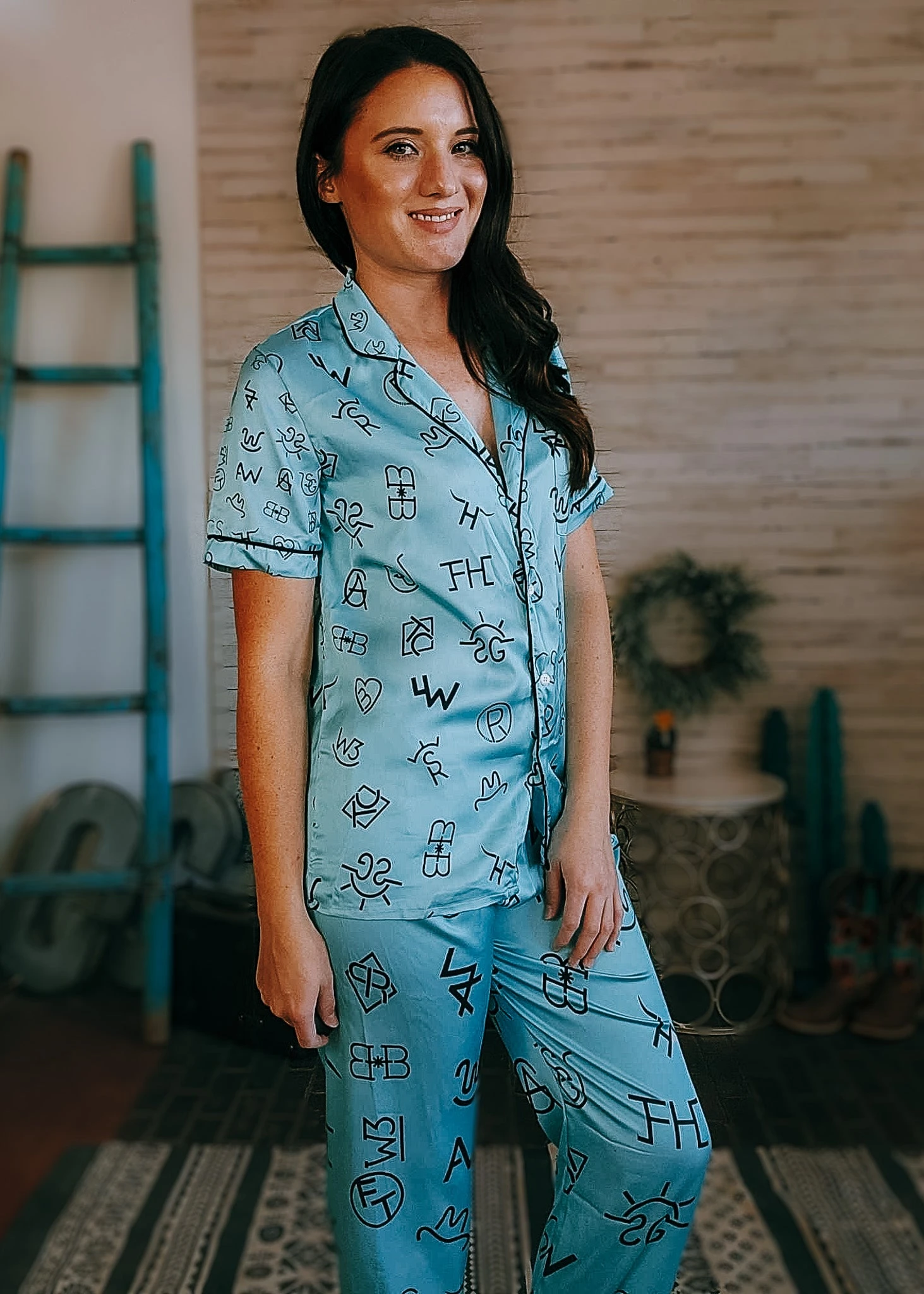 Turquoise Brands Silky Pajamas - Image 2