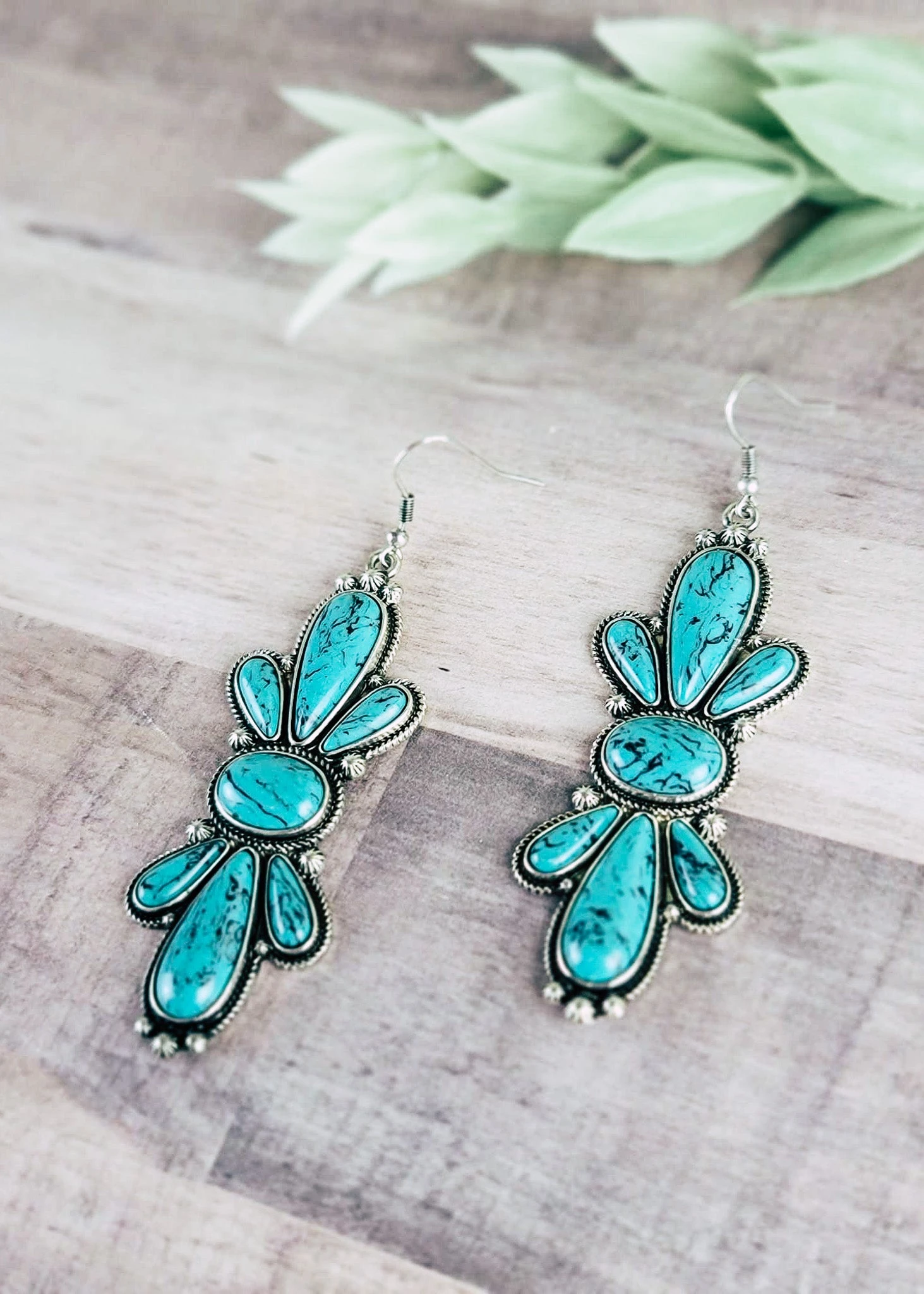 Turquoise Southwestern Earrings - Image 2
