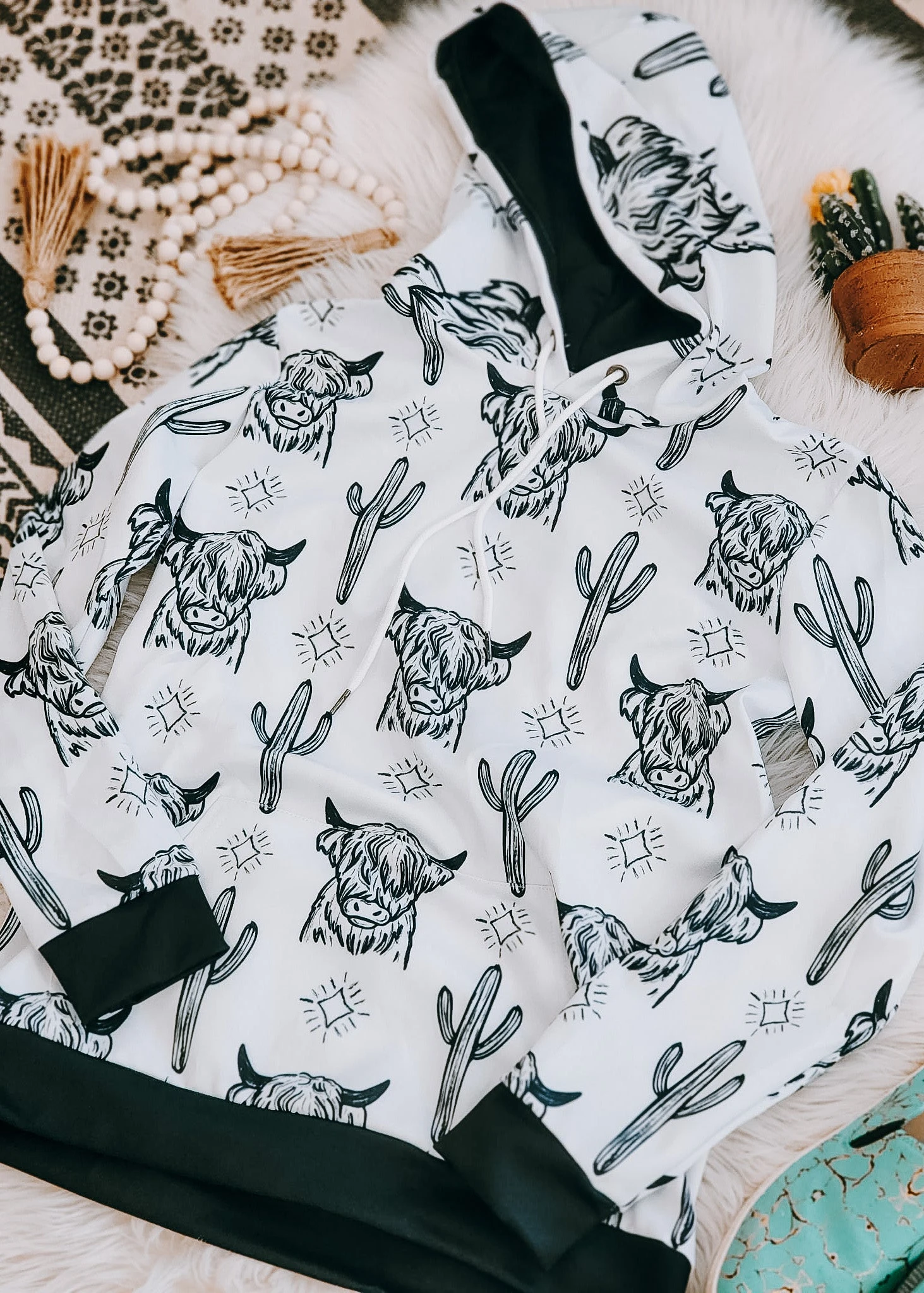 White Highland Cow Hoodie - Image 2