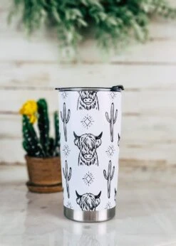 White Highland Cow Tumbler