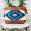 Yellow & Blue Aztec Crossbody Handbag
