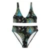 Colorful Peacock High Waisted Bikini