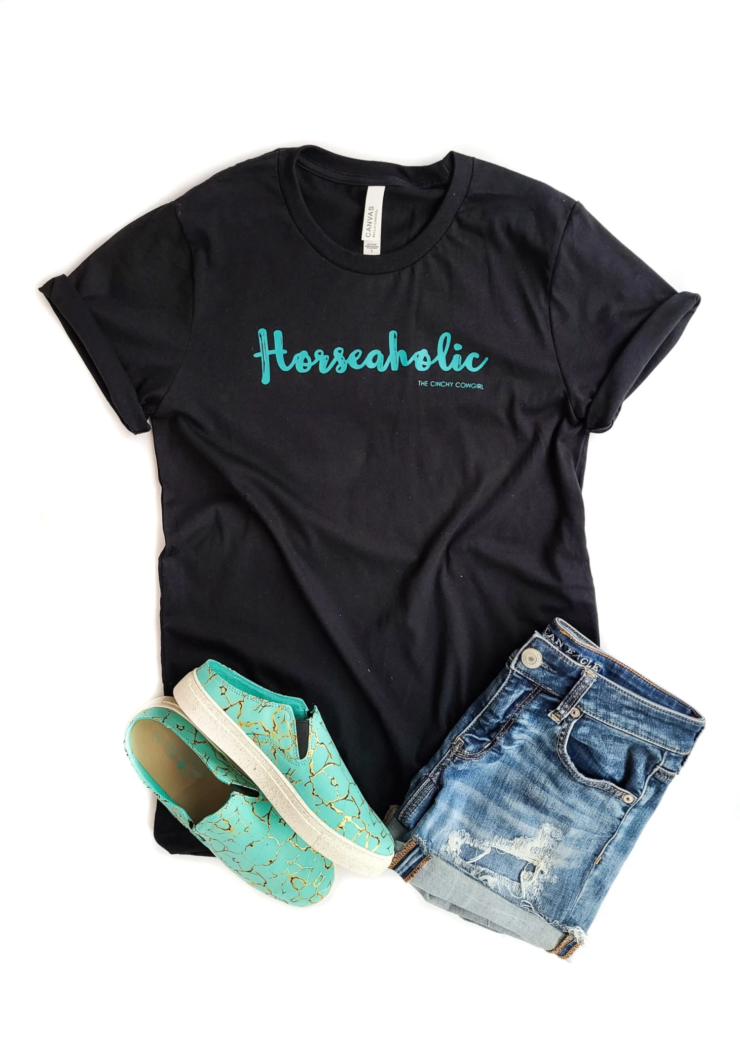 Black Horseaholic Short Sleeve Graphic Tee