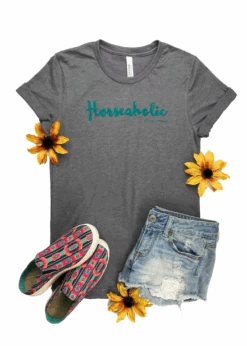 Heather Grey Horseaholic Short Sleeve Graphic Tee