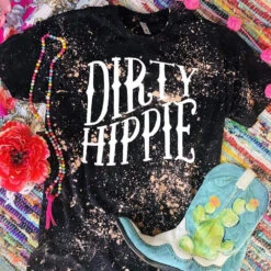 Dirty Hippie Bleached Black Tee