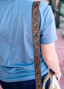 Floral & Teal Purse Strap