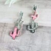 Pink And Silver Cactus Earrings