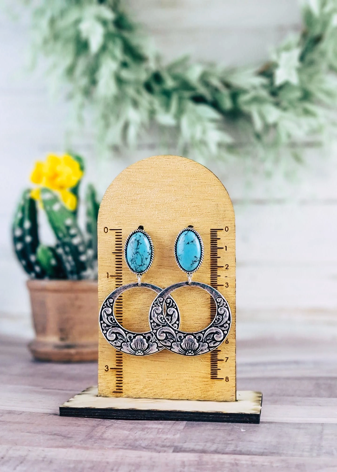 Turquoise Hoop Earrings - Image 2