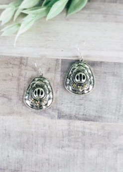 Silver Cowboy Hat Earrings