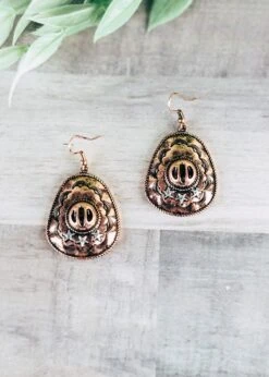 Copper Cowboy Hat Earrings