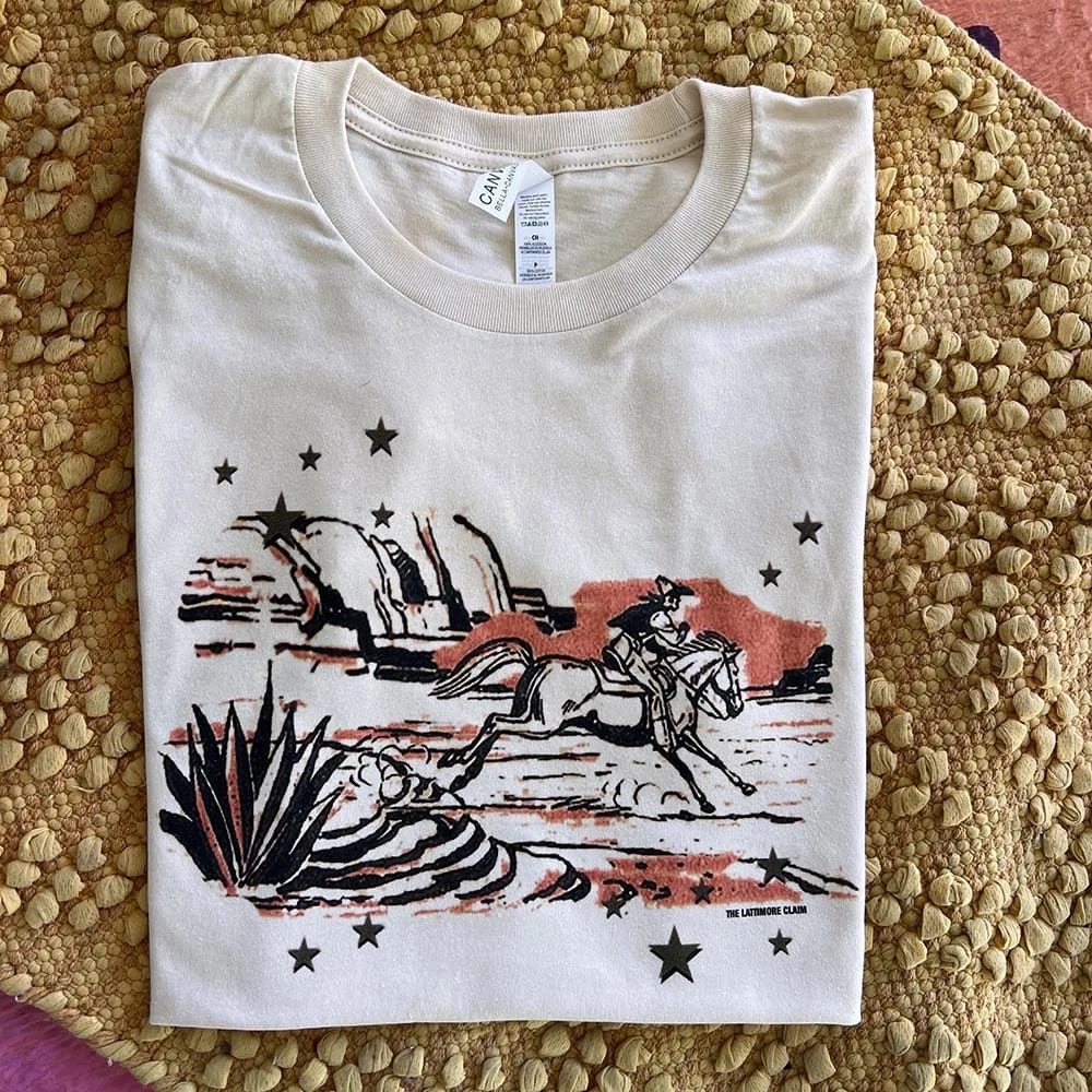 Cream Desert Sunset Stars Tee