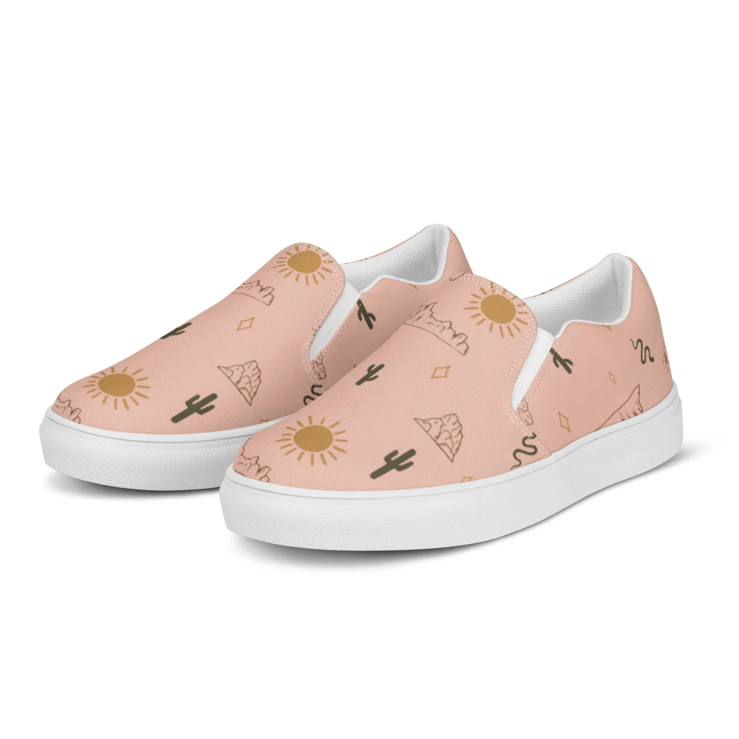 Salmon Desert Scene Slip On Sneaker Shoes - Image 6